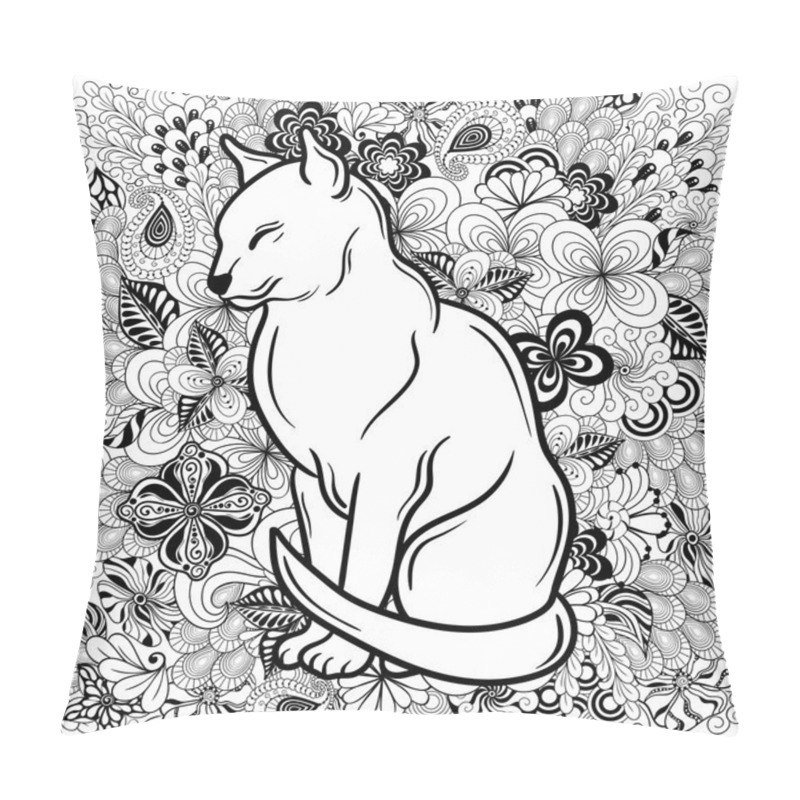 Personality  Cat  Doodle Illustration Pillow Covers