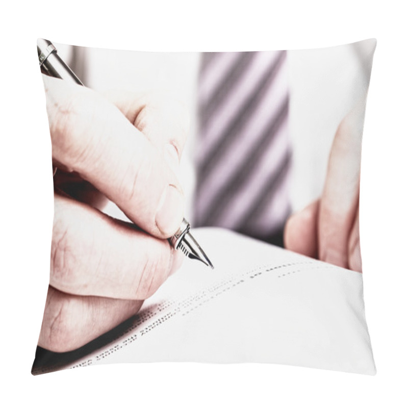 Personality  Fountain Pen Signature. Pillow Covers