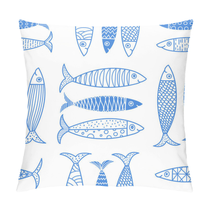 Personality  Cute Fish.  Kids Lbackground. Seamless Pattern. Can Be Used In Textile Industry, Paper, Background, Scrapbooking. Pillow Covers