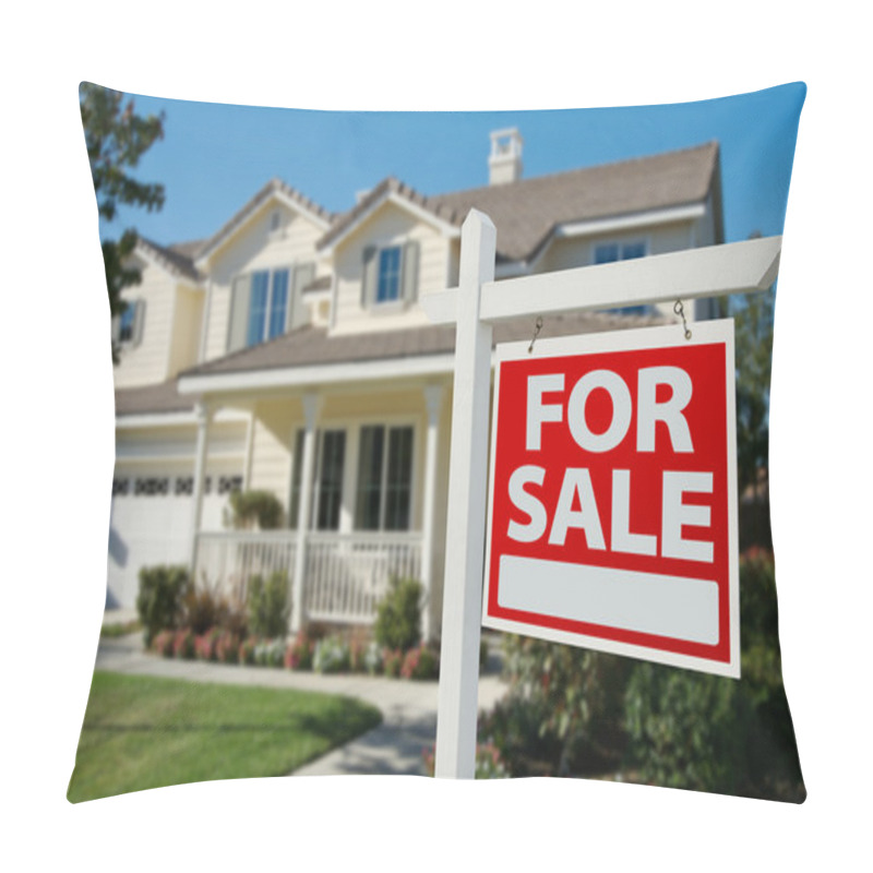 Personality  Home For Sale Real Estate Sign In Front Pillow Covers