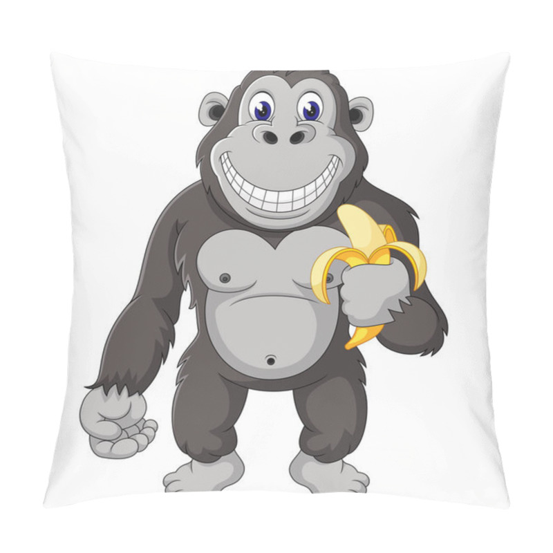 Personality  Funny Gorilla Cartoon Of Illustration Pillow Covers