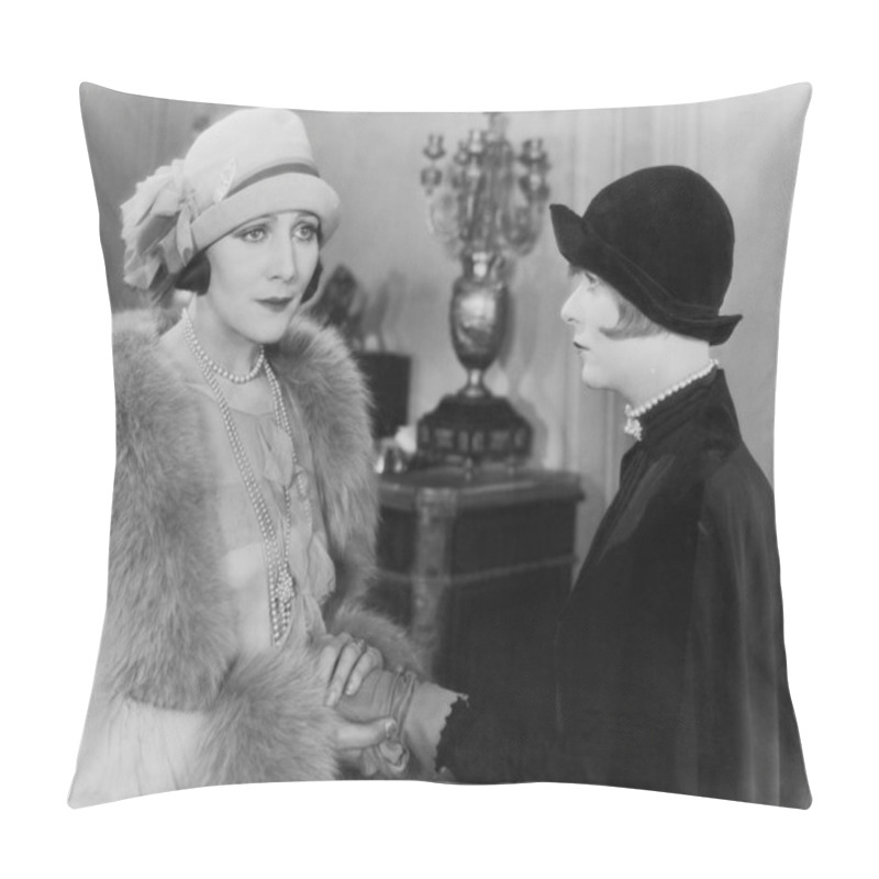 Personality  Portrait Of Two Women Friends Pillow Covers