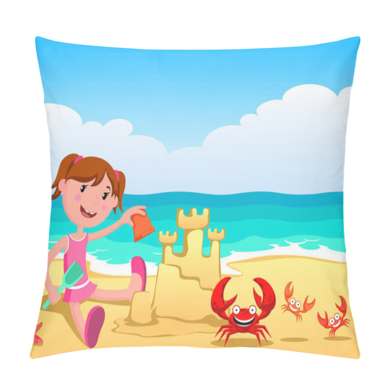 Personality  Girl In The Sea, Build A Sand Castle Pillow Covers