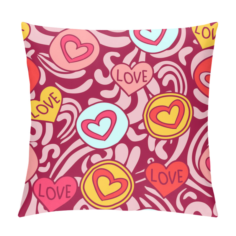 Personality  Romantic Seamless Pattern With Hearts Pillow Covers