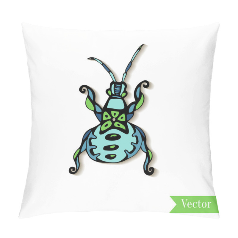 Personality  Hand Drawn Creativity Beetle, Insect. Pillow Covers