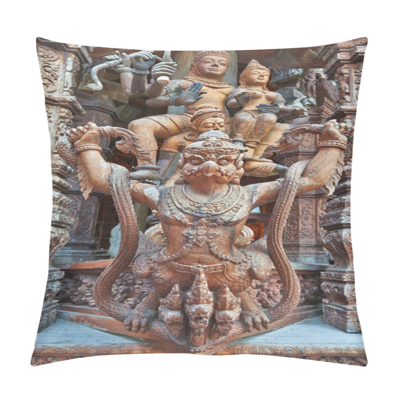 Personality  Sanctuary Of Truth, Pattaya, Thailand. Pillow Covers