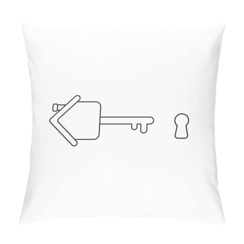 Personality  Vector Icon Concept Of House Key With Keyhole. Black Outline. Pillow Covers