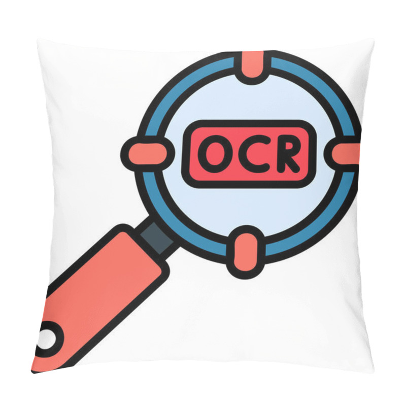 Personality  Optical Character Recognition Icon, Vector Illustration Simple Design Pillow Covers