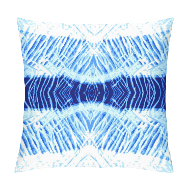 Personality  Stripped Indigo Background. Tie Dye Textile Pattern With Blue And White Palette. Pillow Covers