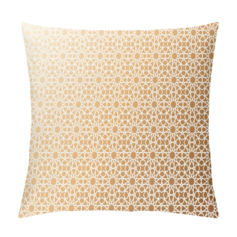 Personality  Seamless Persian Eastern Oriental Traditional Girih Tile Ornament. Authentic Arabian Building Decorative Architectural Element. Vector Islamic Geometric Motif. Pillow Covers