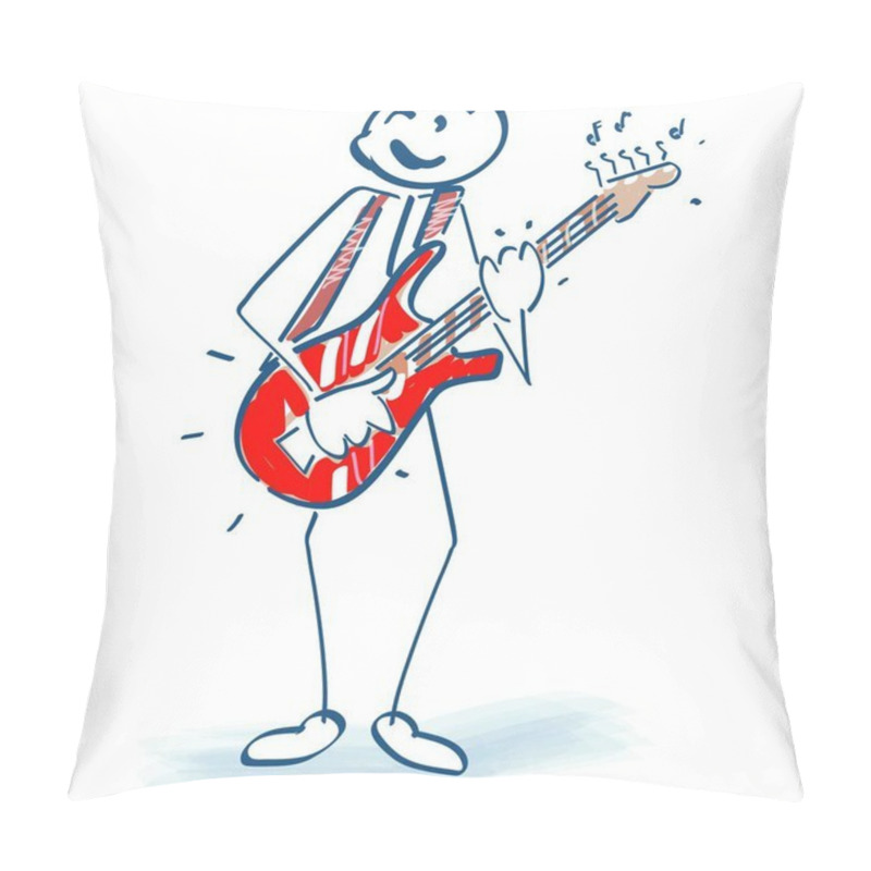 Personality  Stick Figure With Guitar Pillow Covers