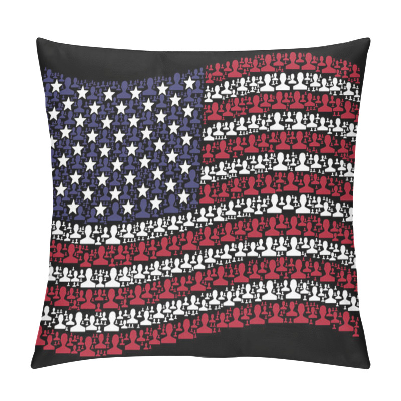 Personality  Waving USA Flag Stylized Composition Of Customer Pillow Covers