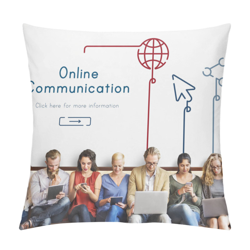 Personality  People Using Digital Devices Pillow Covers