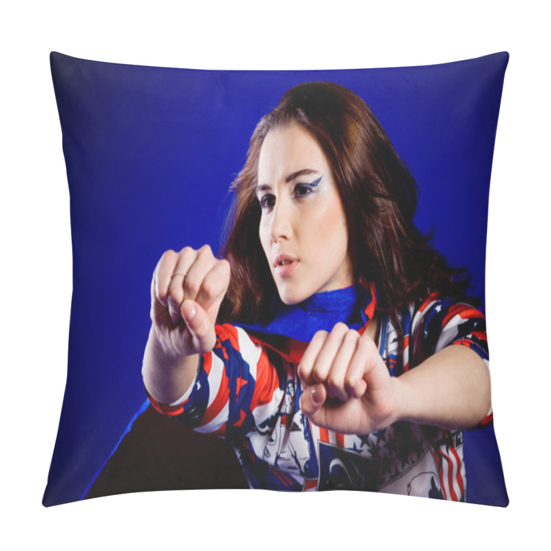 Personality  Beautiful American Woman. Pillow Covers