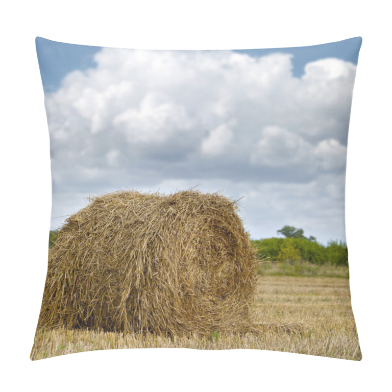 Personality  Haystacks On The Grain Field After Harvesting  Pillow Covers