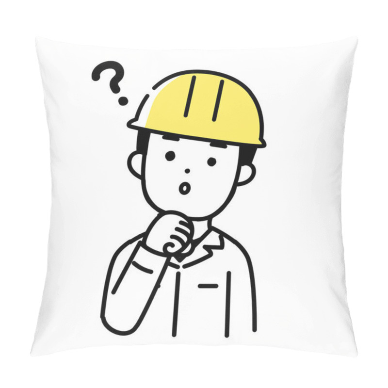 Personality  Illustration Series Of Cute Person _ Male Worker_D Pillow Covers