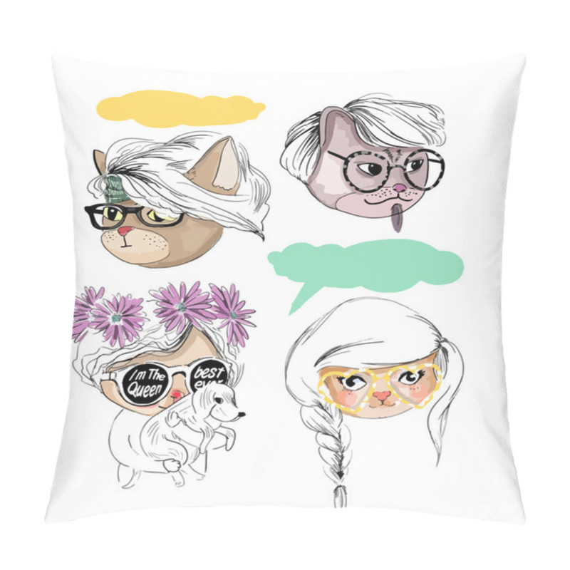 Personality  Set Different Cats Pillow Covers