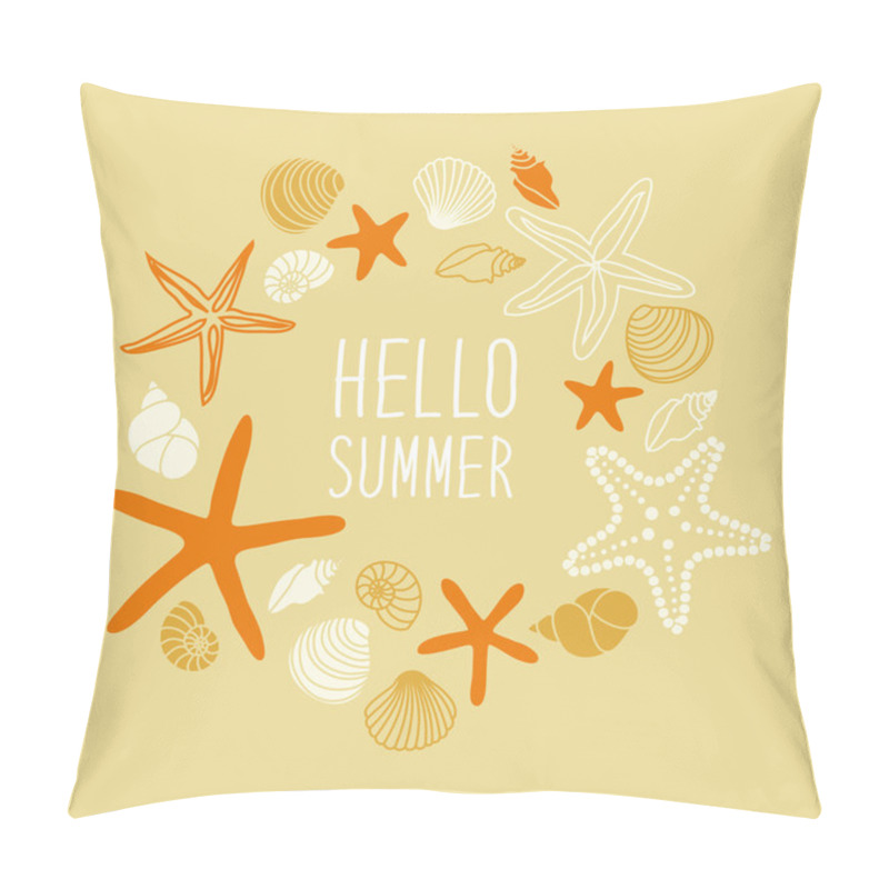 Personality   Frame With Shells And Starfishes Pillow Covers