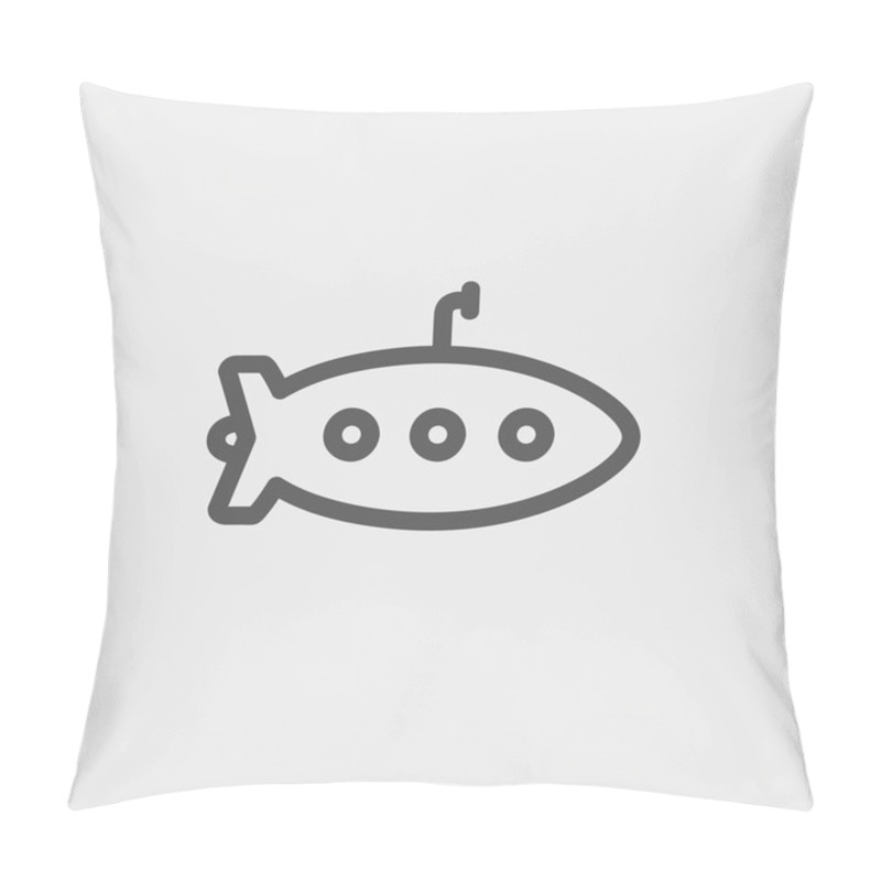 Personality  Submarine Thin Line Icon Pillow Covers