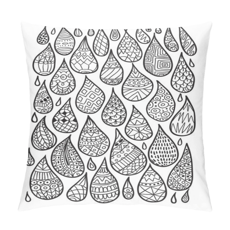 Personality  Patterned Drops Outline Illustration Pillow Covers