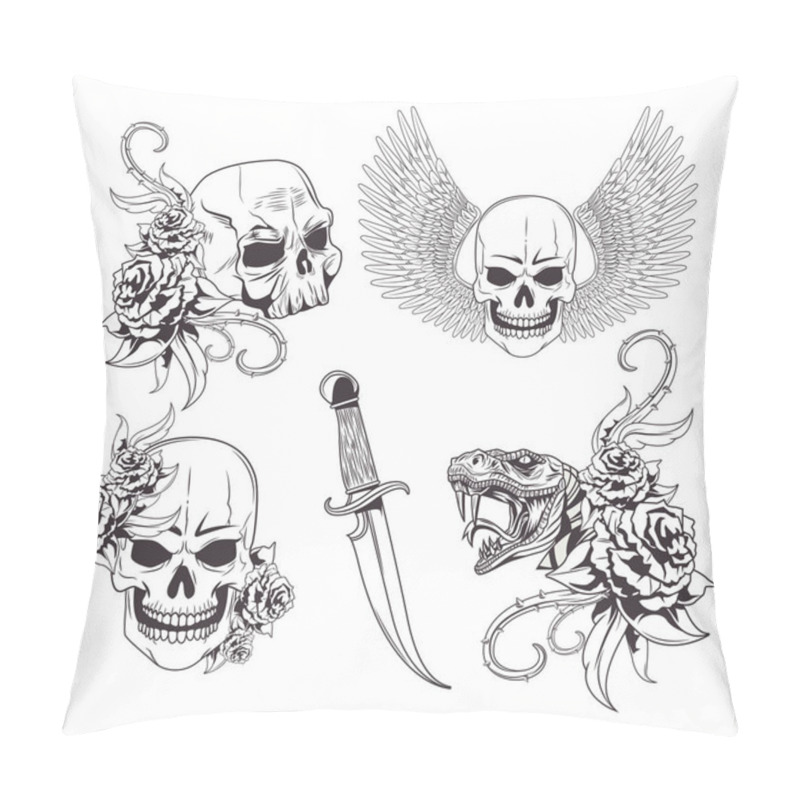 Personality  Tattoo Old School Drawing Pillow Covers