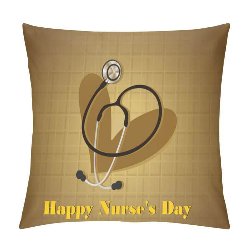 Personality  Nurse's Day Background With Isolated Heart, Stethoscope Pillow Covers