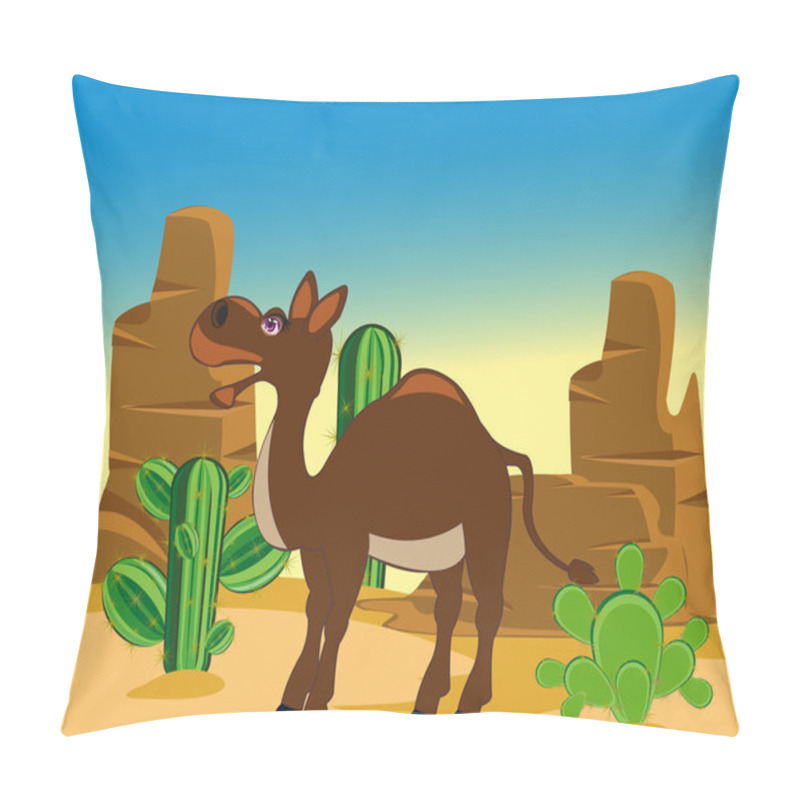 Personality  Camel In Desert Pillow Covers