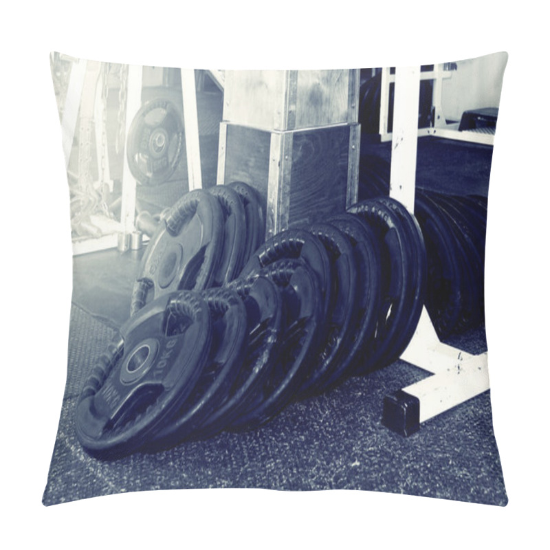 Personality  Athletic Weights To Barbell In Gym Pillow Covers