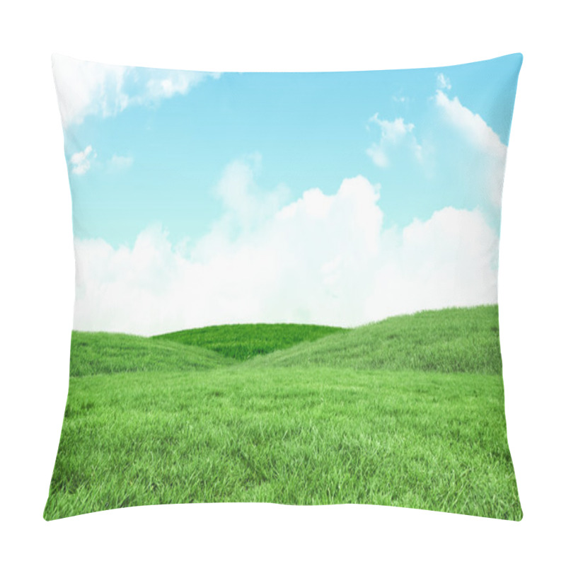 Personality  Green Field And Sky Pillow Covers