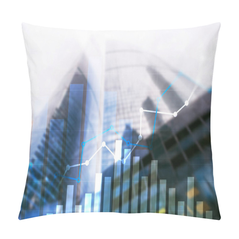 Personality  Financial Growth Graph. Sales Increase, Marketing Strategy Concept. Pillow Covers