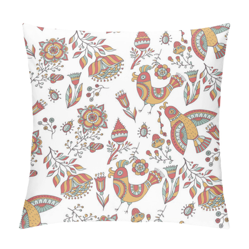 Personality  Texture With Flowers And Birds. Pillow Covers