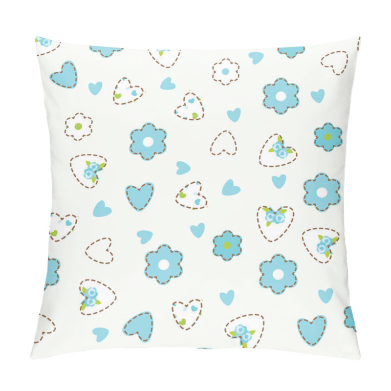 Personality  Seamless Pattern With Hearts And Flowers Pillow Covers