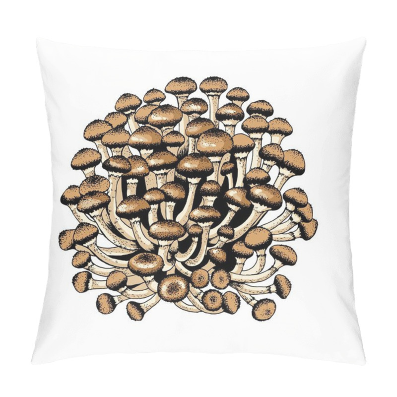 Personality  Vector Illustration Of Honey Agarics Pillow Covers