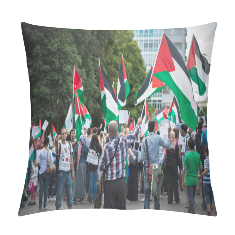 Personality  Pro Palestine Manifestation In Milan On July, 26 2014 Pillow Covers