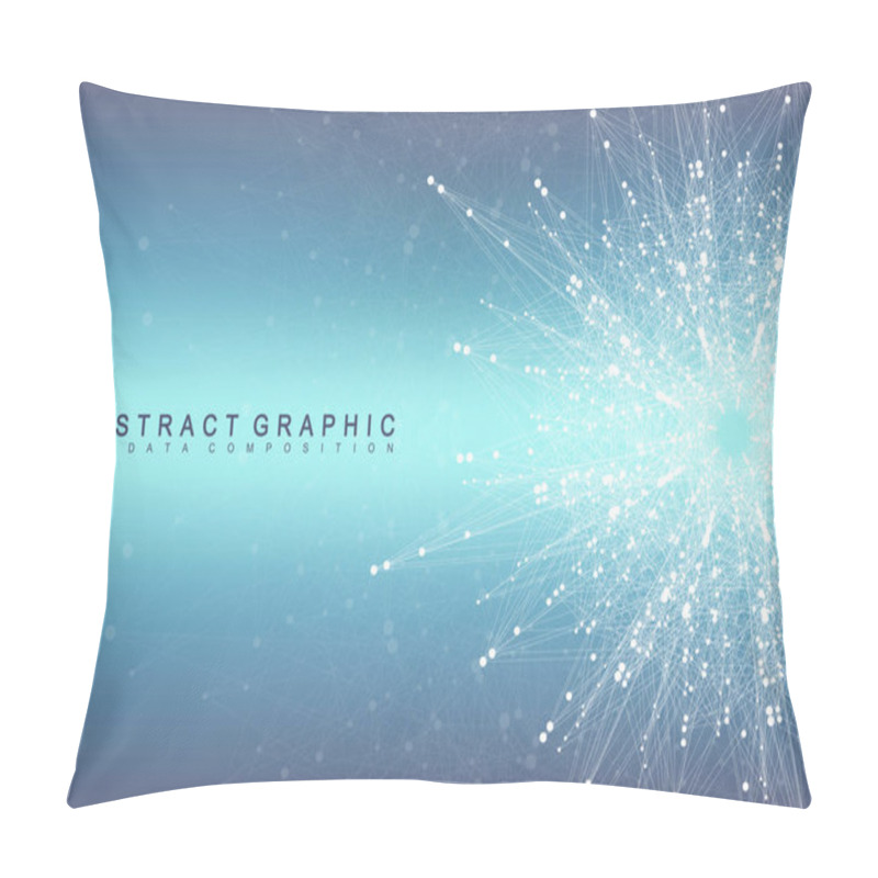 Personality  Global Network Connection. Network And Big Data Visualization Background. Futuristic Global Business. Vector Illustration. Pillow Covers