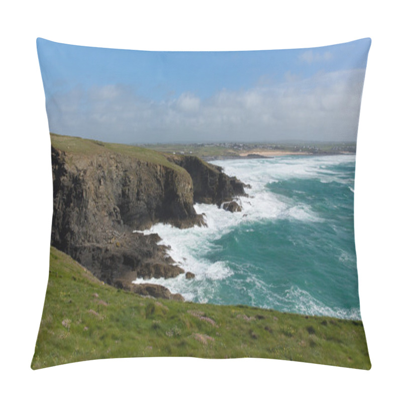 Personality  Trevose Head Cornwall South View Direction Of Constantine Bay And Newquay Pillow Covers