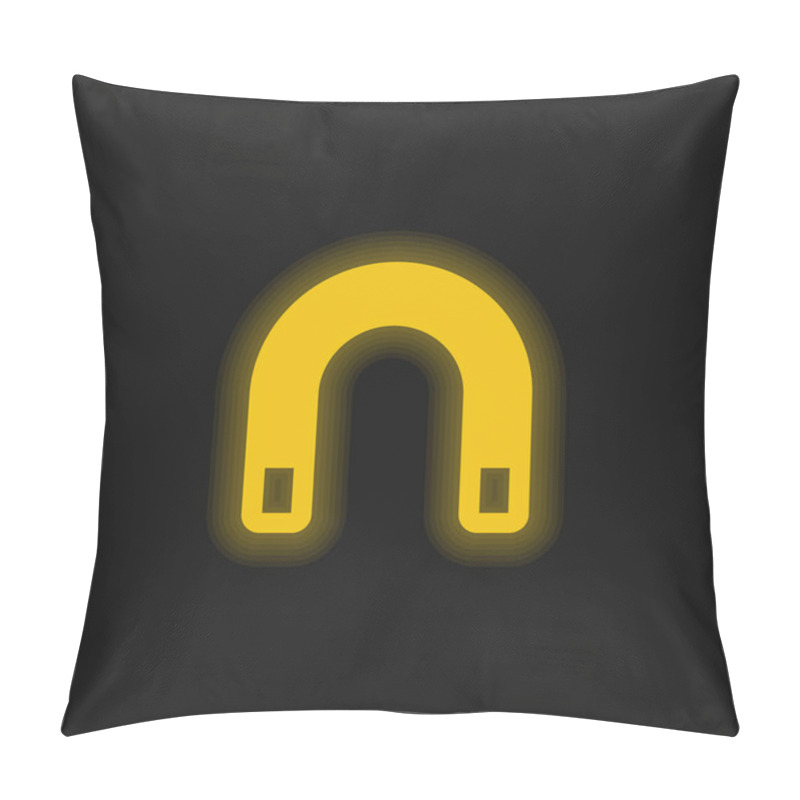 Personality  Big Magnet Yellow Glowing Neon Icon Pillow Covers