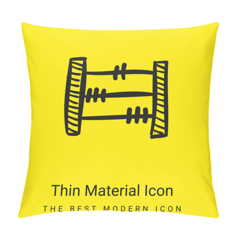 Personality  Abacus Hand Drawn Educational Toy Minimal Bright Yellow Material Icon Pillow Covers