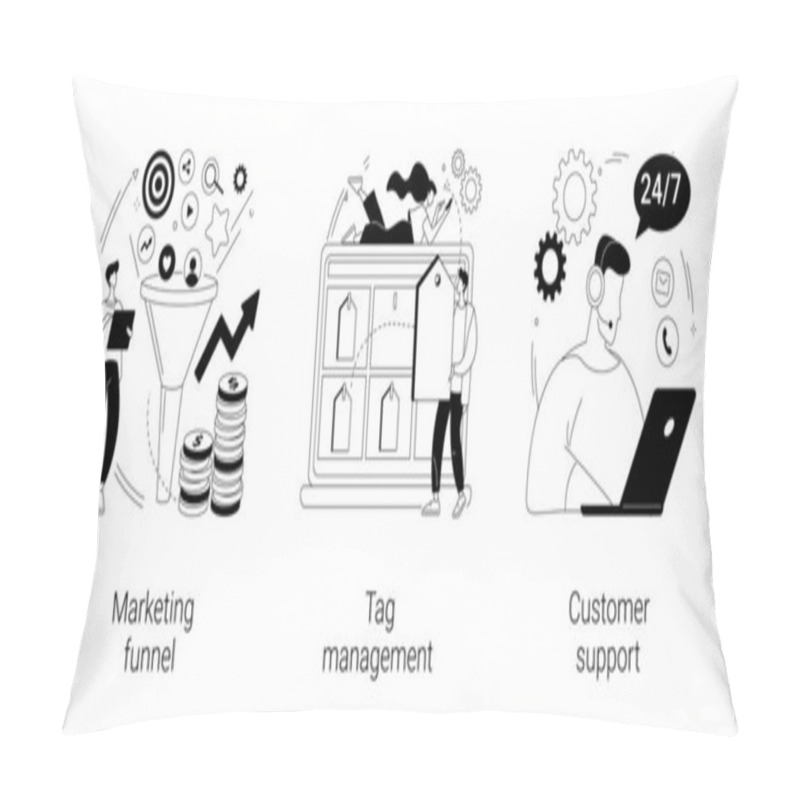 Personality  E-marketing Abstract Concept Vector Illustrations. Pillow Covers