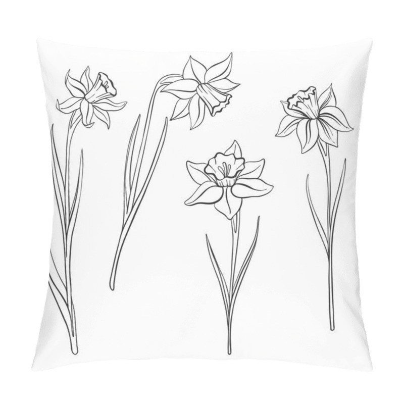 Personality  Vector Drawing Flowers Pillow Covers