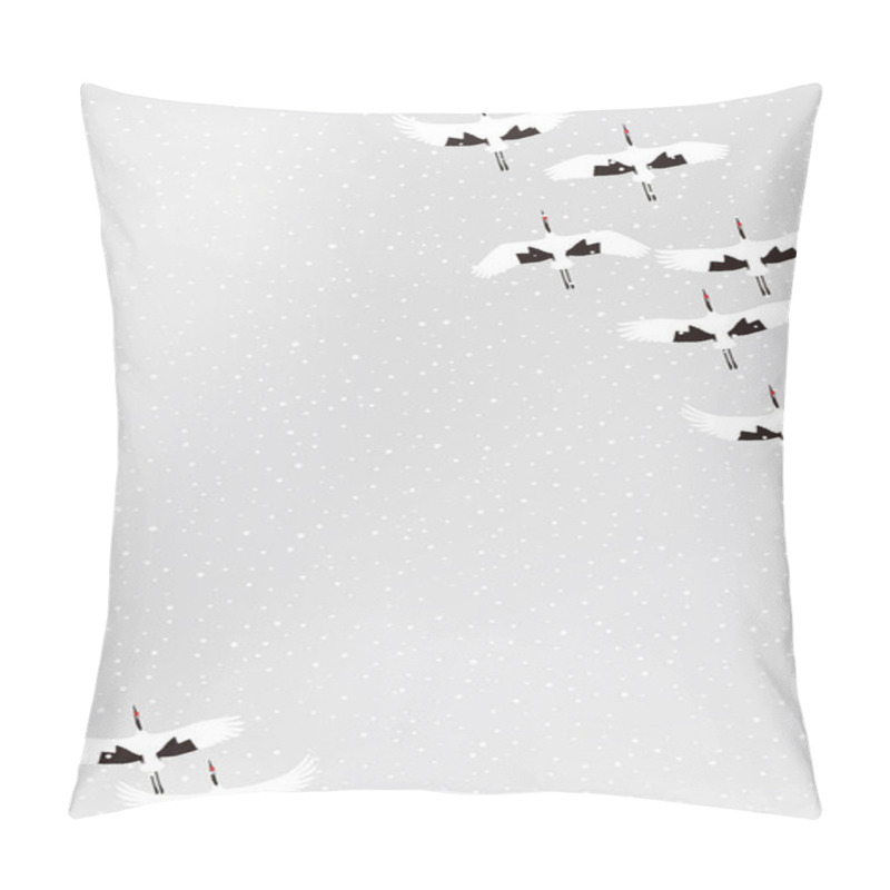 Personality  Group Of Winter Red Crowned Cranes Pillow Covers