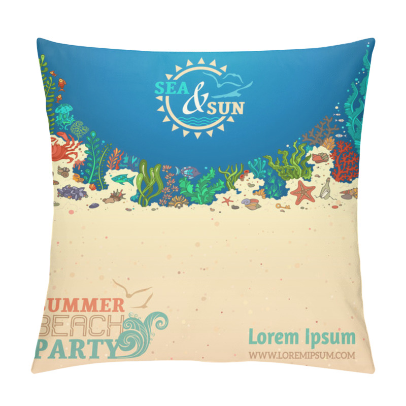 Personality  Summer Sealife Background. Pillow Covers