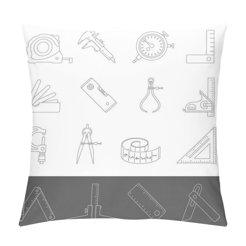 Personality  Line Icons - Measuring Tools Pillow Covers