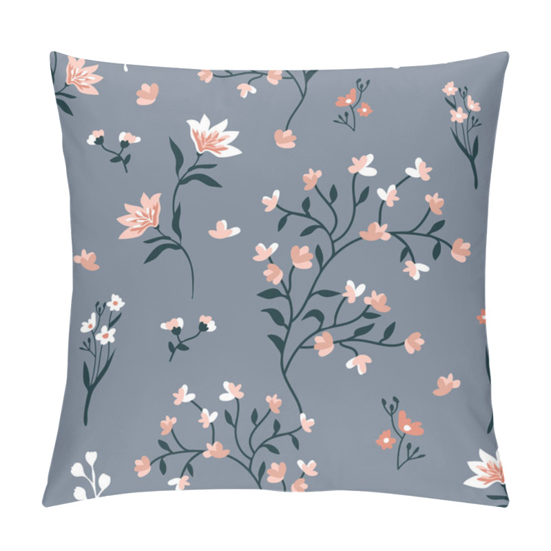 Personality  Seamless Print With Lilies And Blooming Cherry. Pillow Covers