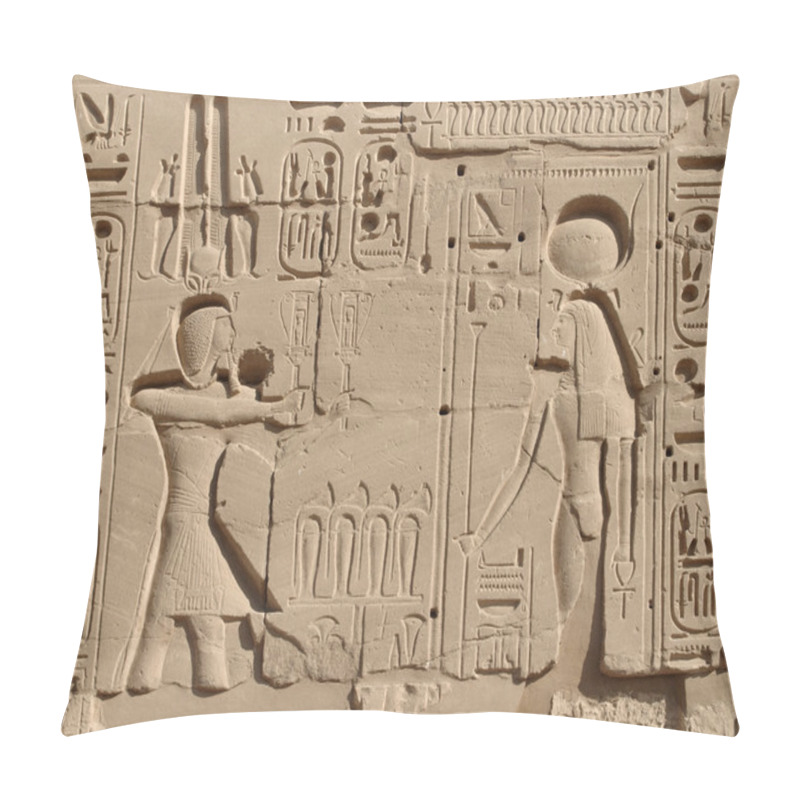 Personality  Relief At The Precinct Of Amun-Re In Egypt Pillow Covers