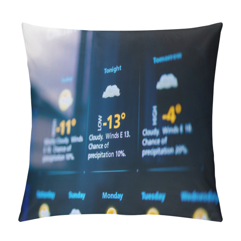 Personality  Weather Forecast On A Digital Display Pillow Covers