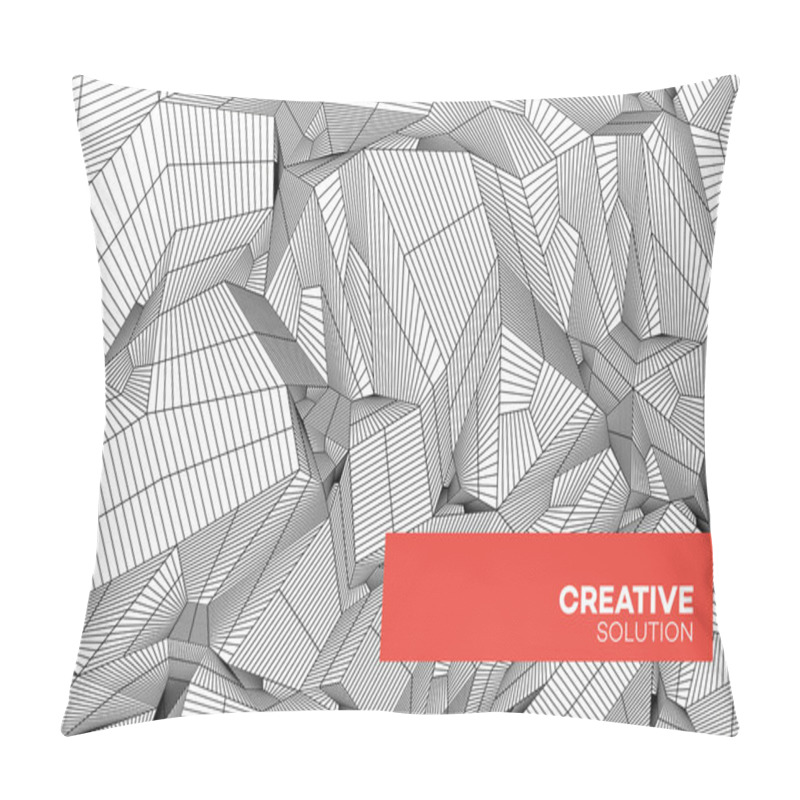 Personality  Abstract Geometric Composition With Decorative Triangles Grid. Vector Illustration Pillow Covers