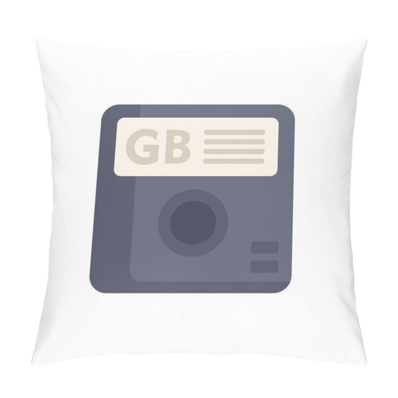 Personality  Save Icon Showing Floppy Disk Representing Gb Or Gigabyte, Data Storage Unit Symbol Pillow Covers