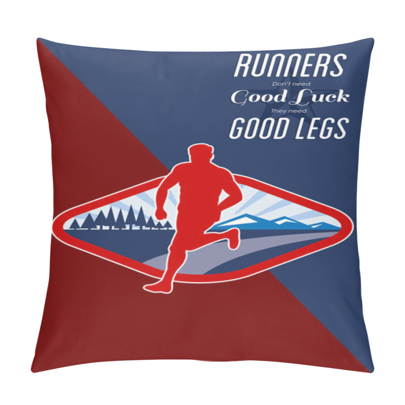 Personality  Cross Country Runner Retro Poster Pillow Covers