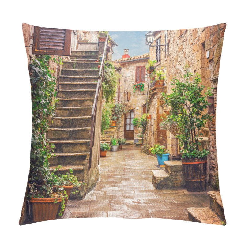 Personality  Alley In Old Town Pitigliano Tuscany Italy Pillow Covers